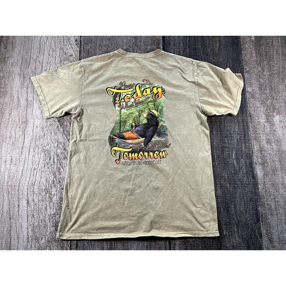 NEW Until Tomorrow Bear Large Tan Dad Shirt Large 306 GRT Southern